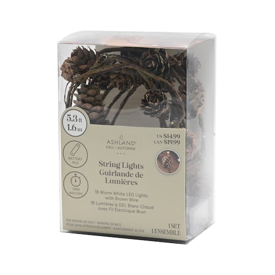 18ct. Pinecones LED String Lights by Ashland®